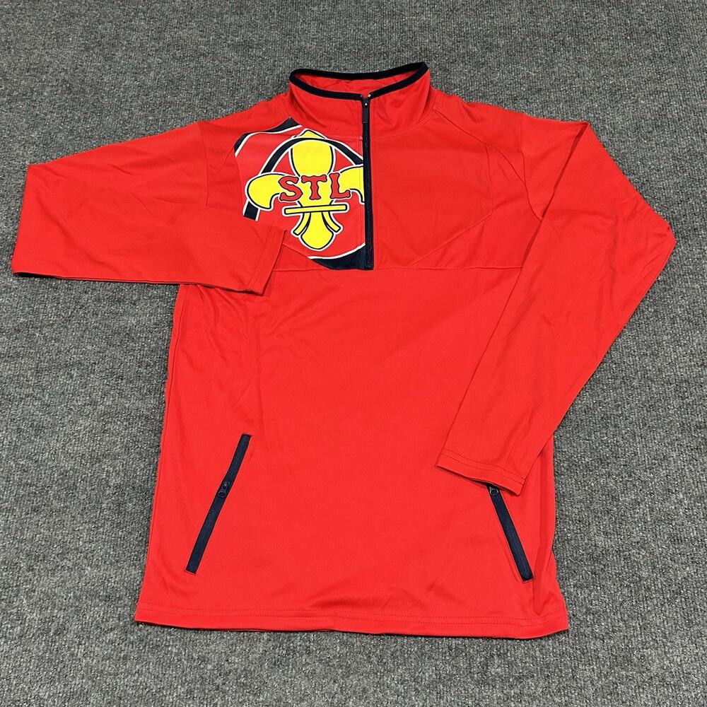 St. Louis Cardinals 1/4 Zip Jacket Red Navy Yellow Pullover Unisex Adult M MLB